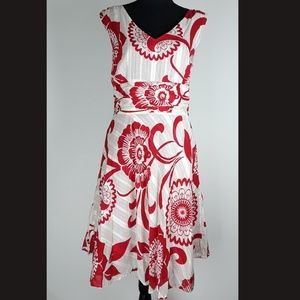 RED DRESS RUN !!!!Amanda Lane Red & White Floral Retro Dress